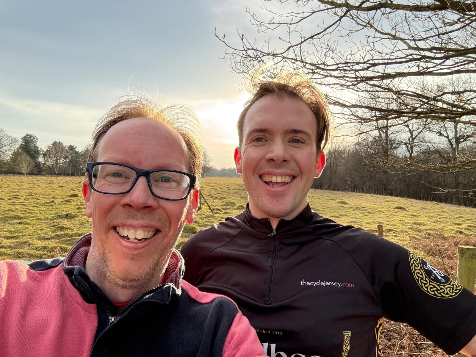 YourTreasury co-founders Dominic Lynch and James Kelly outdoors at sunset
